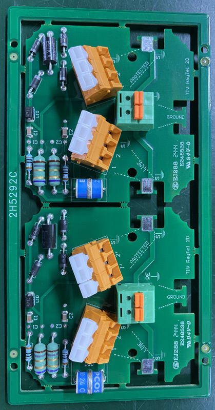 Telecommunication Equipment Copper PCBs with LW/LS Min. of 0.05mm and Black Silkscreen Color